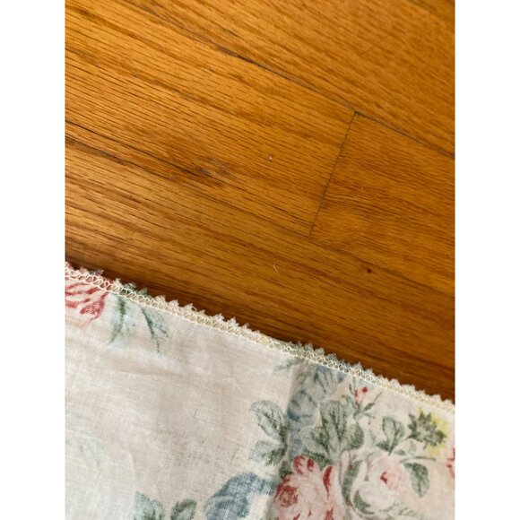 Vintage Ramm Fabric  Sample 35 1/4" x 25"  Pink Roses & Blue Ribbons Cotton Romn - Picture 5 of 6